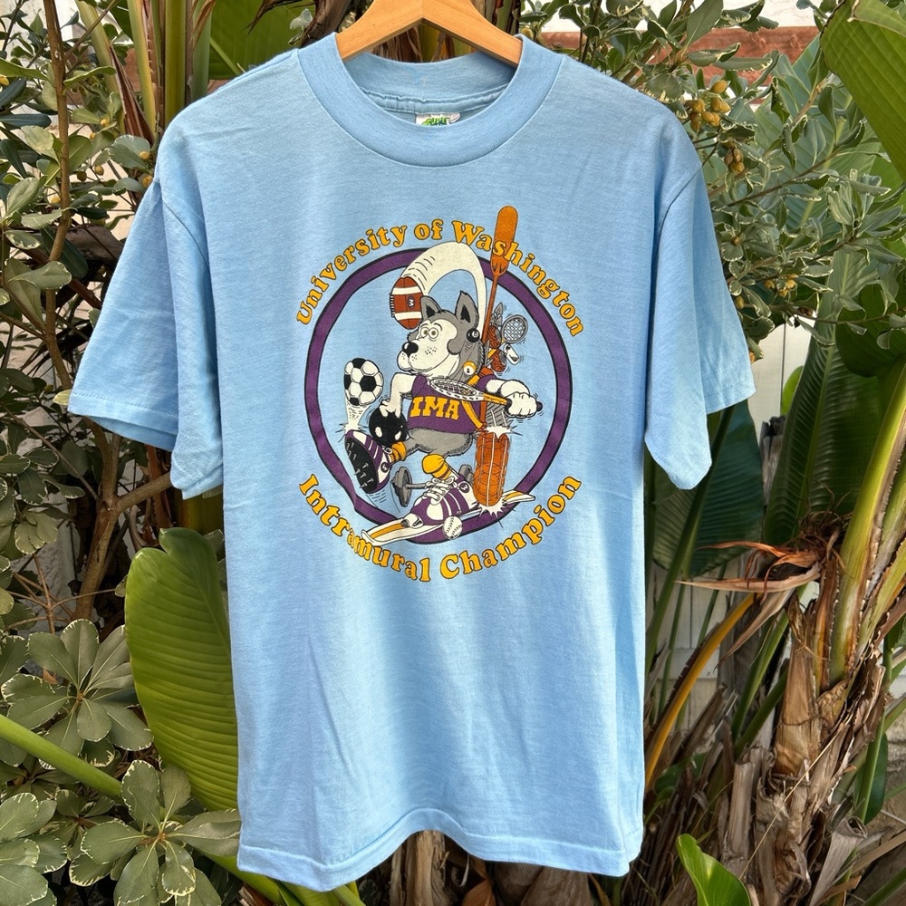 Vintage 90s UW Husky Intramural Champion Tee Super Shirts XL